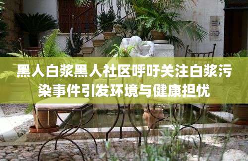 黑人白浆黑人社区呼吁关注白浆污染事件引发环境与健康担忧