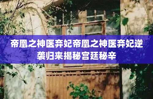 帝凰之神医弃妃帝凰之神医弃妃逆袭归来揭秘宫廷秘辛