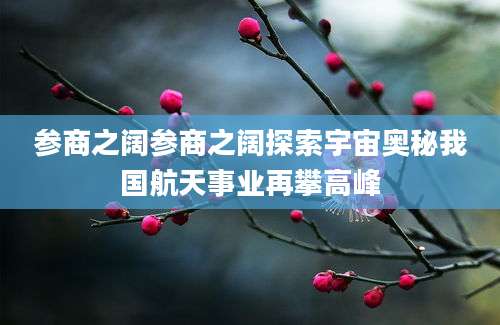 参商之阔参商之阔探索宇宙奥秘我国航天事业再攀高峰