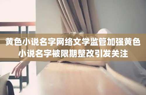 黄色小说名字网络文学监管加强黄色小说名字被限期整改引发关注