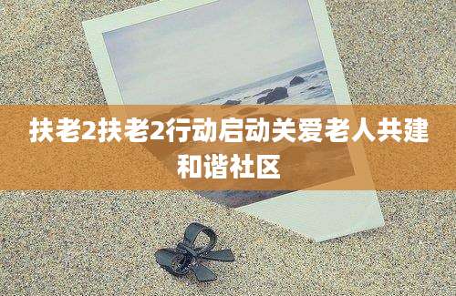 扶老2扶老2行动启动关爱老人共建和谐社区