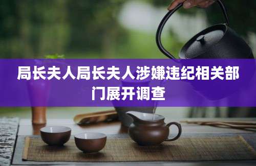 局长夫人局长夫人涉嫌违纪相关部门展开调查