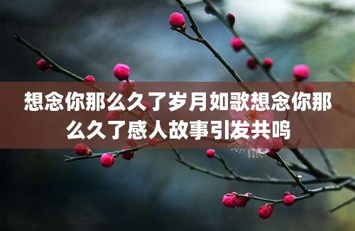 想念你那么久了岁月如歌想念你那么久了感人故事引发共鸣