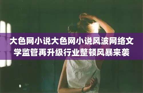 大色网小说大色网小说风波网络文学监管再升级行业整顿风暴来袭