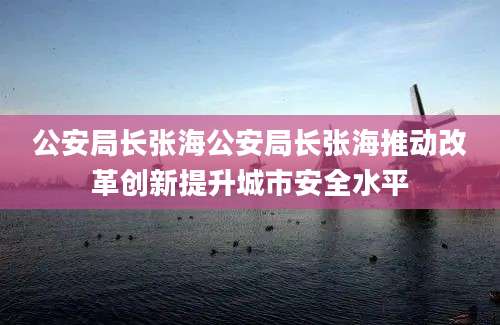 公安局长张海公安局长张海推动改革创新提升城市安全水平