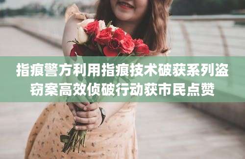 指痕警方利用指痕技术破获系列盗窃案高效侦破行动获市民点赞
