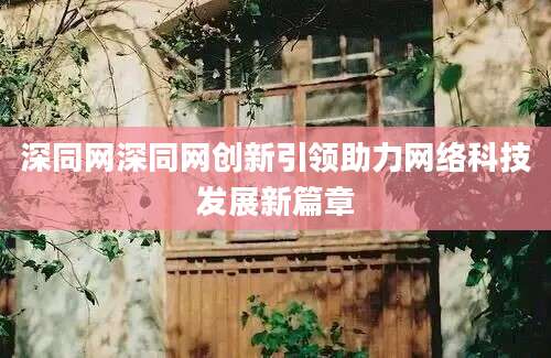 深同网深同网创新引领助力网络科技发展新篇章