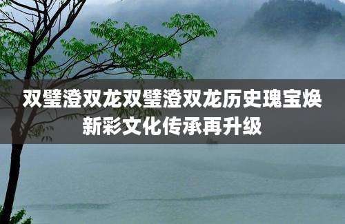 双璧澄双龙双璧澄双龙历史瑰宝焕新彩文化传承再升级