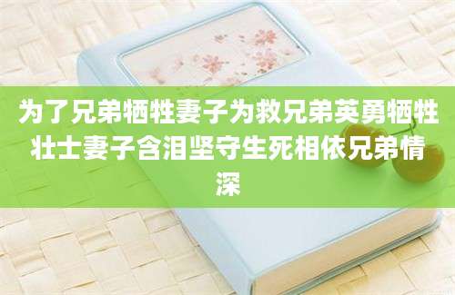 为了兄弟牺牲妻子为救兄弟英勇牺牲壮士妻子含泪坚守生死相依兄弟情深