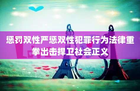 惩罚双性严惩双性犯罪行为法律重拳出击捍卫社会正义