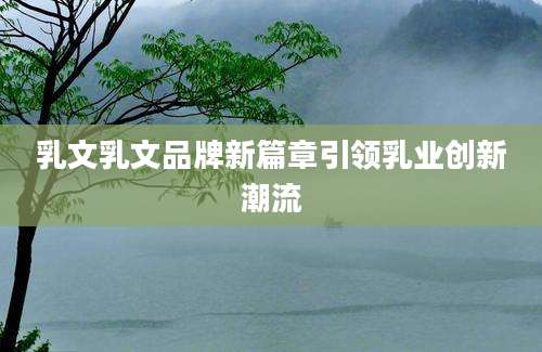 乳文乳文品牌新篇章引领乳业创新潮流