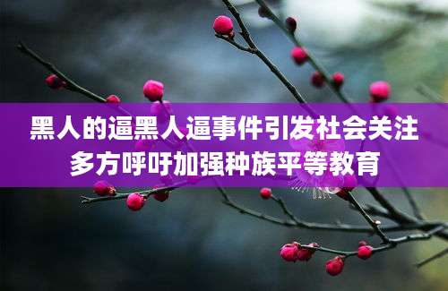 黑人的逼黑人逼事件引发社会关注多方呼吁加强种族平等教育