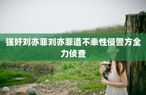 强奸刘亦菲刘亦菲遭不幸性侵警方全力侦查