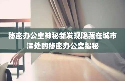 秘密办公室神秘新发现隐藏在城市深处的秘密办公室揭秘