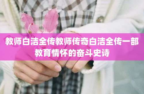 教师白洁全传教师传奇白洁全传一部教育情怀的奋斗史诗