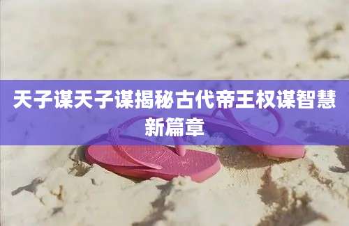 天子谋天子谋揭秘古代帝王权谋智慧新篇章