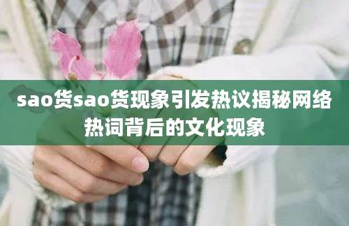 sao货sao货现象引发热议揭秘网络热词背后的文化现象