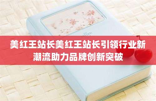 美红王站长美红王站长引领行业新潮流助力品牌创新突破