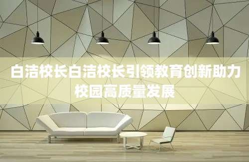 白洁校长白洁校长引领教育创新助力校园高质量发展