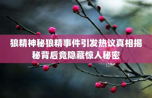 狼精神秘狼精事件引发热议真相揭秘背后竟隐藏惊人秘密