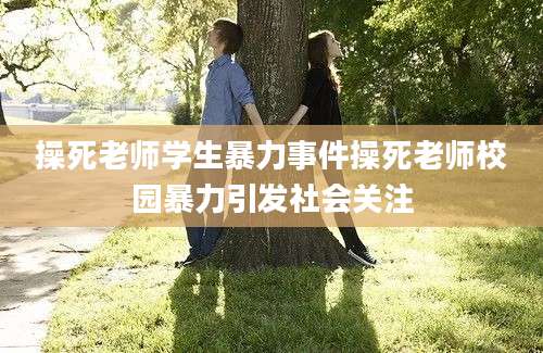 操死老师学生暴力事件操死老师校园暴力引发社会关注