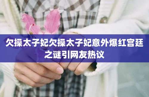 欠操太子妃欠操太子妃意外爆红宫廷之谜引网友热议
