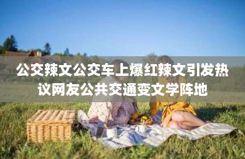 公交辣文公交车上爆红辣文引发热议网友公共交通变文学阵地