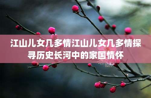 江山儿女几多情江山儿女几多情探寻历史长河中的家国情怀