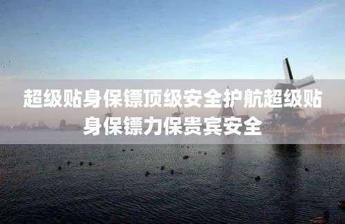 超级贴身保镖顶级安全护航超级贴身保镖力保贵宾安全