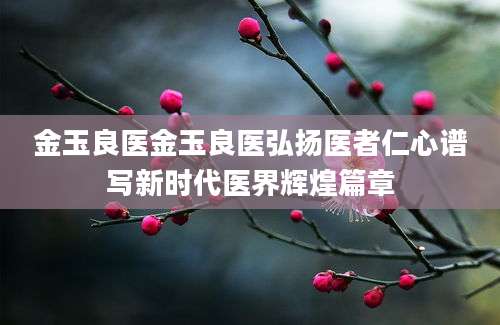 金玉良医金玉良医弘扬医者仁心谱写新时代医界辉煌篇章
