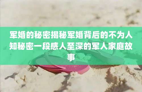 军婚的秘密揭秘军婚背后的不为人知秘密一段感人至深的军人家庭故事