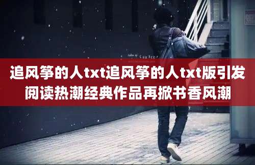 追风筝的人txt追风筝的人txt版引发阅读热潮经典作品再掀书香风潮
