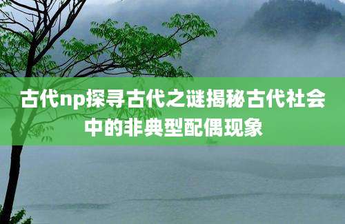 古代np探寻古代之谜揭秘古代社会中的非典型配偶现象