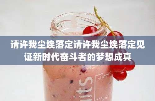 请许我尘埃落定请许我尘埃落定见证新时代奋斗者的梦想成真