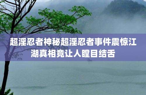 超淫忍者神秘超淫忍者事件震惊江湖真相竟让人瞠目结舌