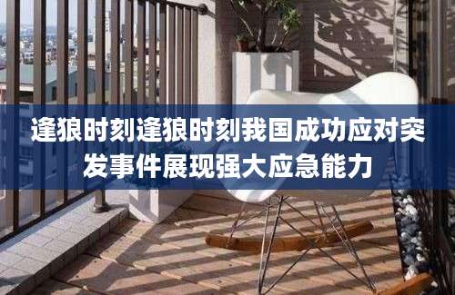 逢狼时刻逢狼时刻我国成功应对突发事件展现强大应急能力