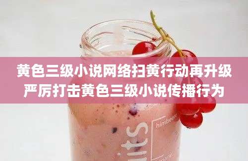 黄色三级小说网络扫黄行动再升级严厉打击黄色三级小说传播行为