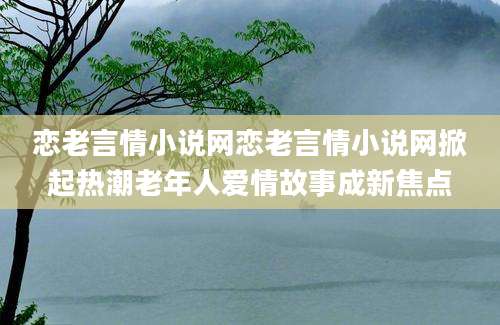 恋老言情小说网恋老言情小说网掀起热潮老年人爱情故事成新焦点