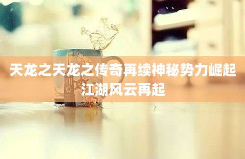 天龙之天龙之传奇再续神秘势力崛起江湖风云再起