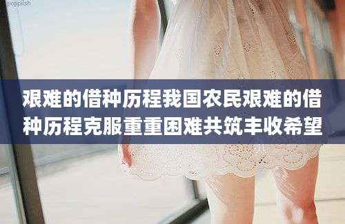 艰难的借种历程我国农民艰难的借种历程克服重重困难共筑丰收希望