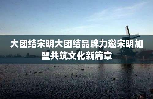大团结宋明大团结品牌力邀宋明加盟共筑文化新篇章