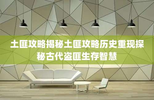 土匪攻略揭秘土匪攻略历史重现探秘古代盗匪生存智慧