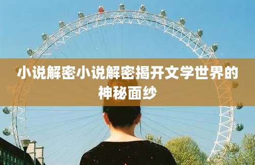 小说解密小说解密揭开文学世界的神秘面纱