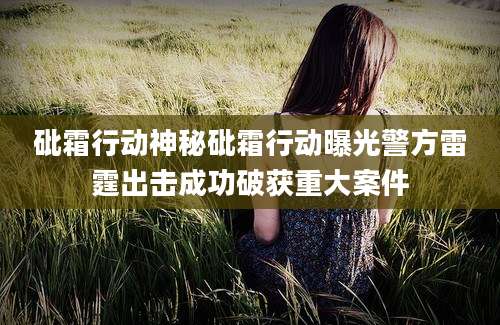 砒霜行动神秘砒霜行动曝光警方雷霆出击成功破获重大案件