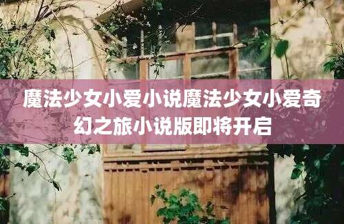 魔法少女小爱小说魔法少女小爱奇幻之旅小说版即将开启