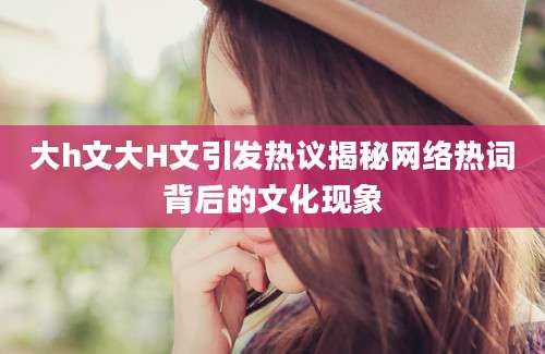 大h文大H文引发热议揭秘网络热词背后的文化现象