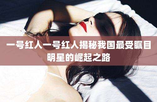 一号红人一号红人揭秘我国最受瞩目明星的崛起之路