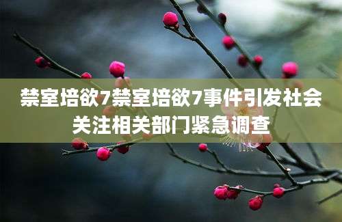 禁室培欲7禁室培欲7事件引发社会关注相关部门紧急调查