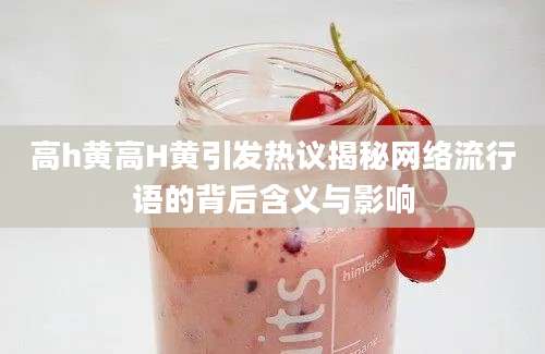 高h黄高H黄引发热议揭秘网络流行语的背后含义与影响