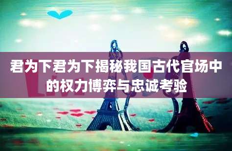 君为下君为下揭秘我国古代官场中的权力博弈与忠诚考验